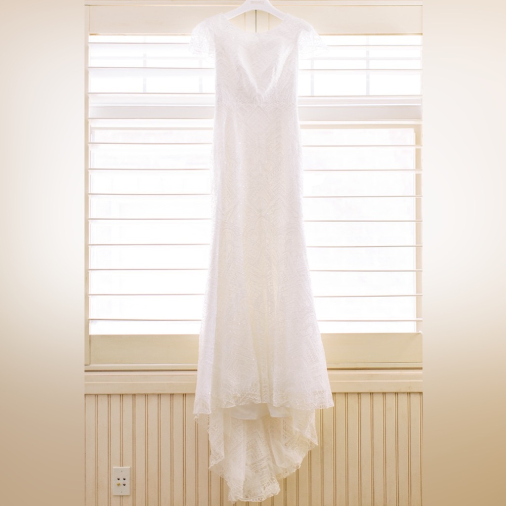 Lis Simon - custom beaded lace wedding gown